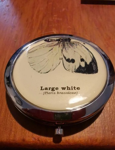 Large white butterfly compact - white,