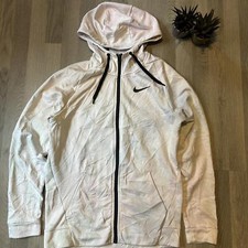 Nike Dri-FIT Zip Hoodie Men’s Small White Black Logo Custom Tie Dye