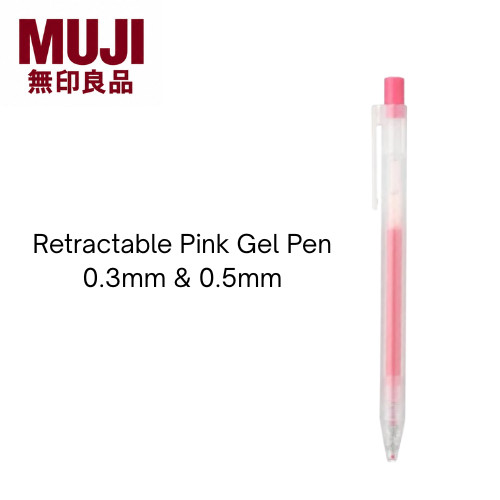 Muji retractable pink gel - muji,