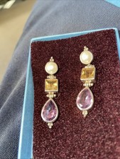 Multi Gem Dangling Earrings