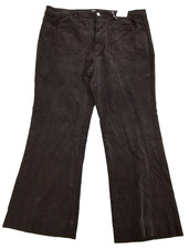 M&S Women's Trousers Size 20S Brown Corduroy Slim Flare Dress Pants New F1