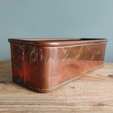 Antique Heavy Copper Planter Trough Plant Pot Holder Stand Houseplant Display