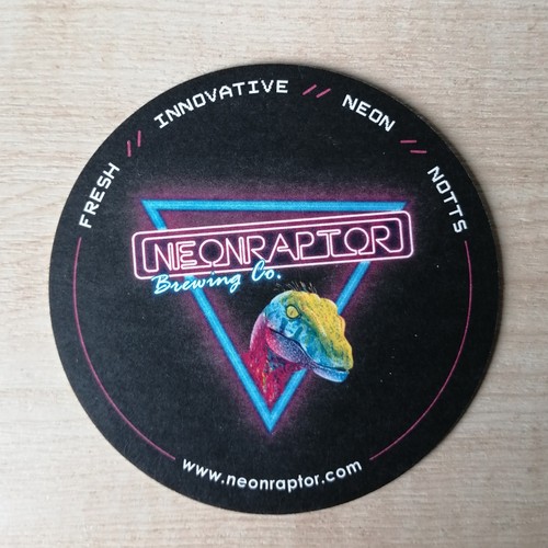 Neon raptor beer mat - beer, mat.