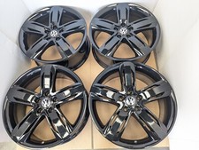 4x GENUINE BLACK SEAT LEON ALTEA CUPRA FR VW GOLF TOURAN CADDY 18" ALLOY WHEELS