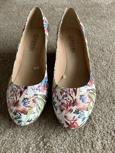 Ladies floral wedge shoes - ladies,