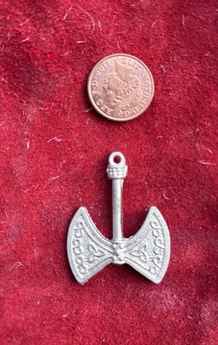Pewter battle axe pendant - axe,