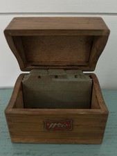 Antique Weiss Small Wooden Box Rolodex Style Office Desk