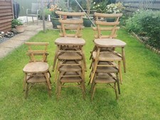 6 Ercol Vintage Stacking School Chairs