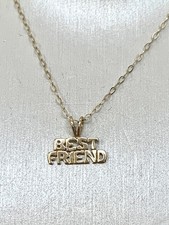 9ct Gold 375 'Best Friend' Pendant Necklace with H. Samuel Gift Box - 0.58gm