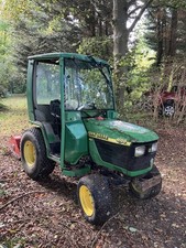 John Deere 4100 4wd Compact Tractor With Flail Mower.