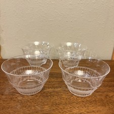 4 Vintage Fine Etched Crystal