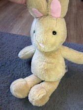 Tesco Soft Golden Brown Bunny Rabbit Plush Toy pink Ears  Approx 14" Comforter