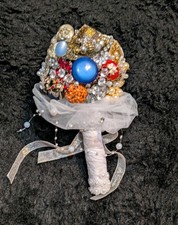 Vintage And Antique Jewelry Bouquet Bride Wedding flower girl prom quinceanera