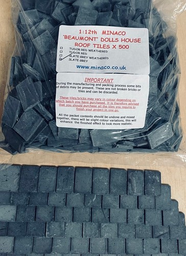 12th dolls house roof tiles - 1/12th,