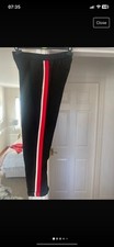 Zara Size M Black Trousers Red Stripe