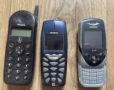 3 X Vintage Mobile Phones, Siemens SL65, Philips, Nokia 3510