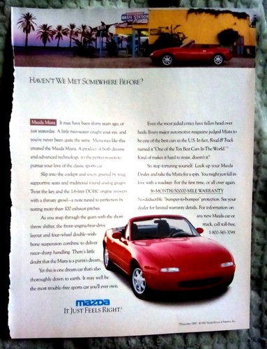 1991 mazda miata print - mazda,