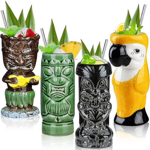 Tiki glasses for cocktails - tiki,
