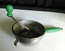 Vintage Food Mill Green Wood