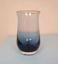 Dark Blue Caithness Glass Vase, Loch Ombre, Good Condition, 1970s
