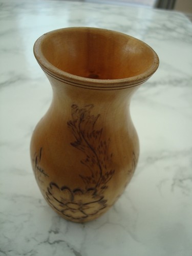 Wooden turned vase - turned,