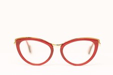 Optical Eyeglasses Frames Women Ladies Cat's Eye  24k Gold Burgundy