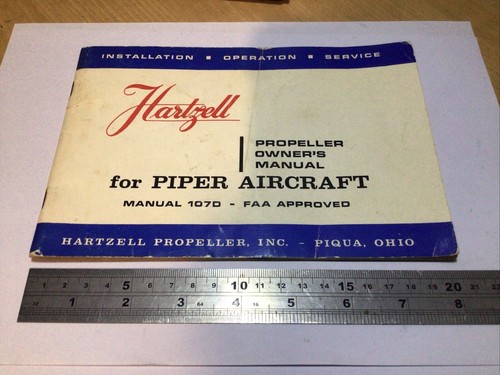 Used hartzell owners manual - used,