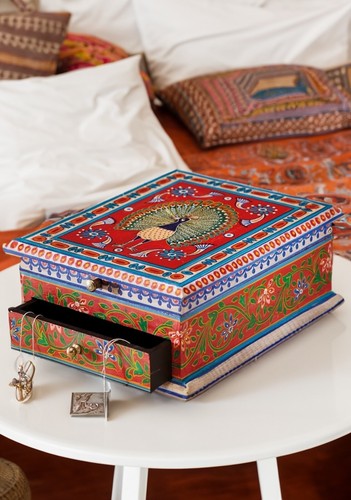 Peacock jewellery box - jewellery, mango