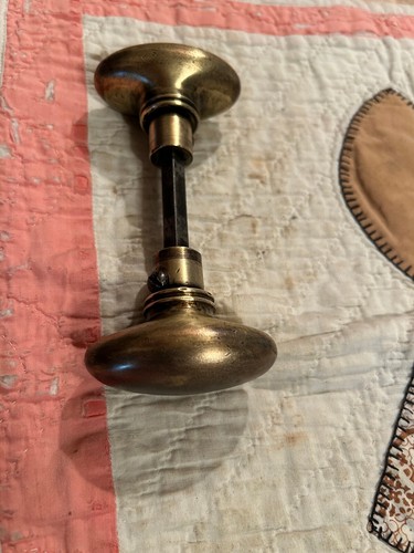 Pair oval cast brass early - brass,