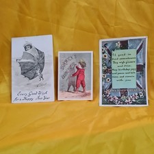 Two rare Antique Postcards and rare Borwicks Advertising Card. All circa 1900