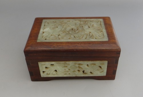 Vintage rosewood carved jade - rosewood, &