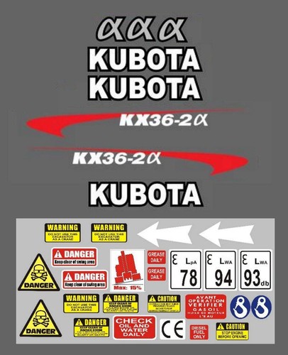 Decal sticker set kubota - set.,