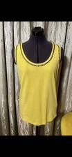 Yellow  Vest Top With Stud