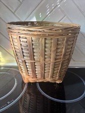 Vintage 1970s Boho Retro Plant Pot Wicker Rattan Woven 22cm Diameter