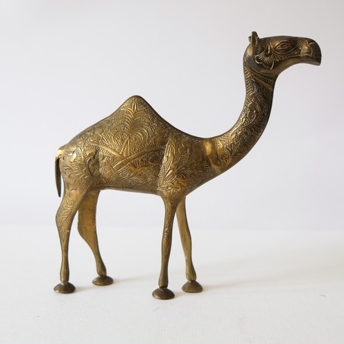 Large brass camel figurine - large,