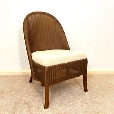 Vintage Lloyd Loom Nursing/bedroom  Gold/ Bronze Chair with boucle fabric Seat