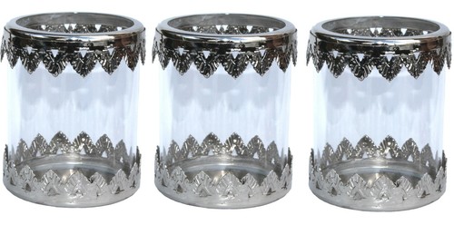 Candle holder set etched - holder,