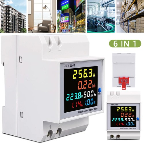 Din rail 100a lcd energy - rail, meter