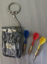 Vintage Plastic 180 Darts Game Top Score Set 3 Keyring Key Chain