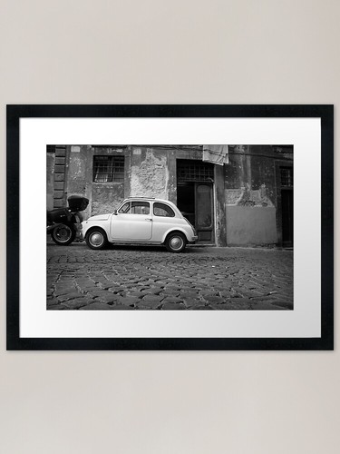 Fiat 500 black and white - fiat,