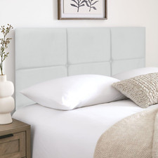 4FT Small Double Headboard for Divan Beds 24" Padded Wooden Plush Fabric Olive