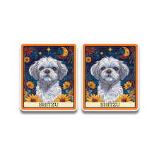 2x Small Tarot Card Shitzu Dog