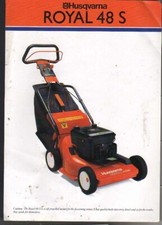Husqvarna "ROYAL 48 S" Pedestrian Rotary Lawn Mower Brochure Leaflet