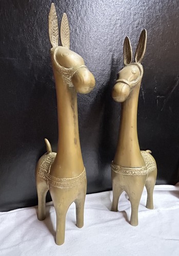 Horses pair antique - horses, brass