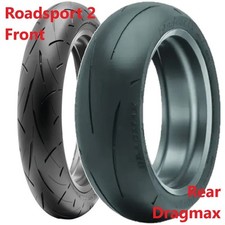 Drag Racing Tyres DUNLOP 120/60 ZR17 Roadsport 2 & 190/50 ZR17 Dragmax Pair