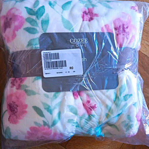 Cozee home plush floral throw - plush,