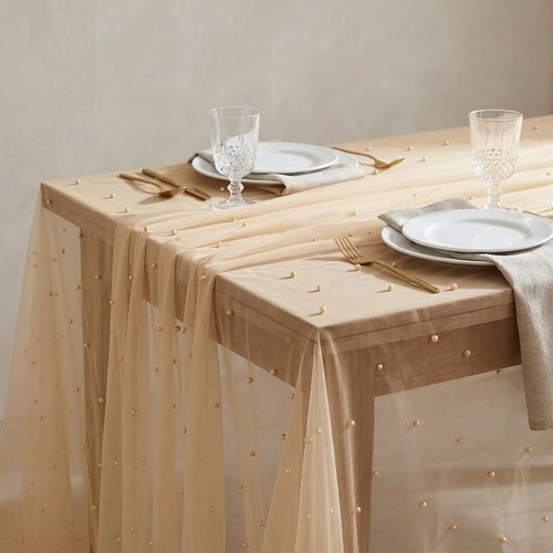 Champagne pearl tablecloth - champagne,