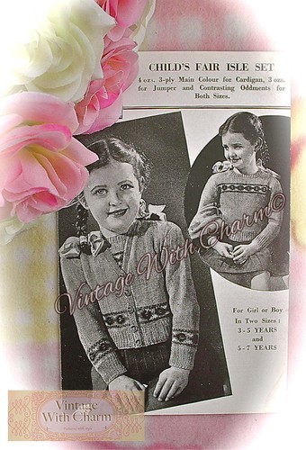 1940s knitting pattern - pattern, child
