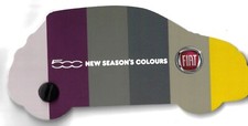 Fiat 500 New Season Exterior Colours Swatch c2012 UK Market Shaped Brochure