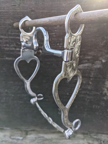 Western silver heart cheek - western,
